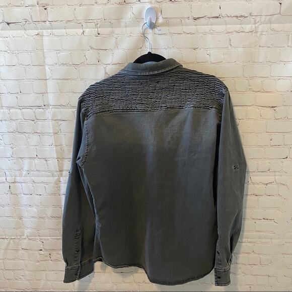 RNT23 Denim Gray Button Down Sz XXL - Picture 2 of 8